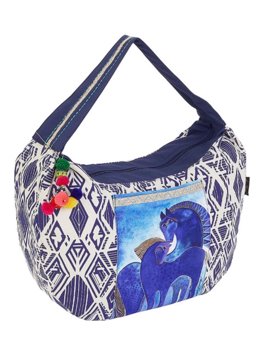 NWT Laurel Burch Indigo Mares Oversized Hobo Bag LB5591 Horse Purse New Wth Tags